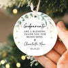 Personalized Godparents Thank You Ornament 2025 | Baptism Ornament, New Godmother Godfather Ornament, Godparent Christening Ornament Gift