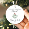 First Christmas Married Ornament 2025 | Ceramic Newlywed Keepsake, Mr Mrs Christmas Ornament, Newlywed Gift, Personalized Wedding Gift