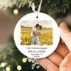Personalized First Christmas Engaged Custom Photo Ornament 2025 | Ceramic Engagement Keepsake, Couples Ornament, Engagement, Newly Engaged