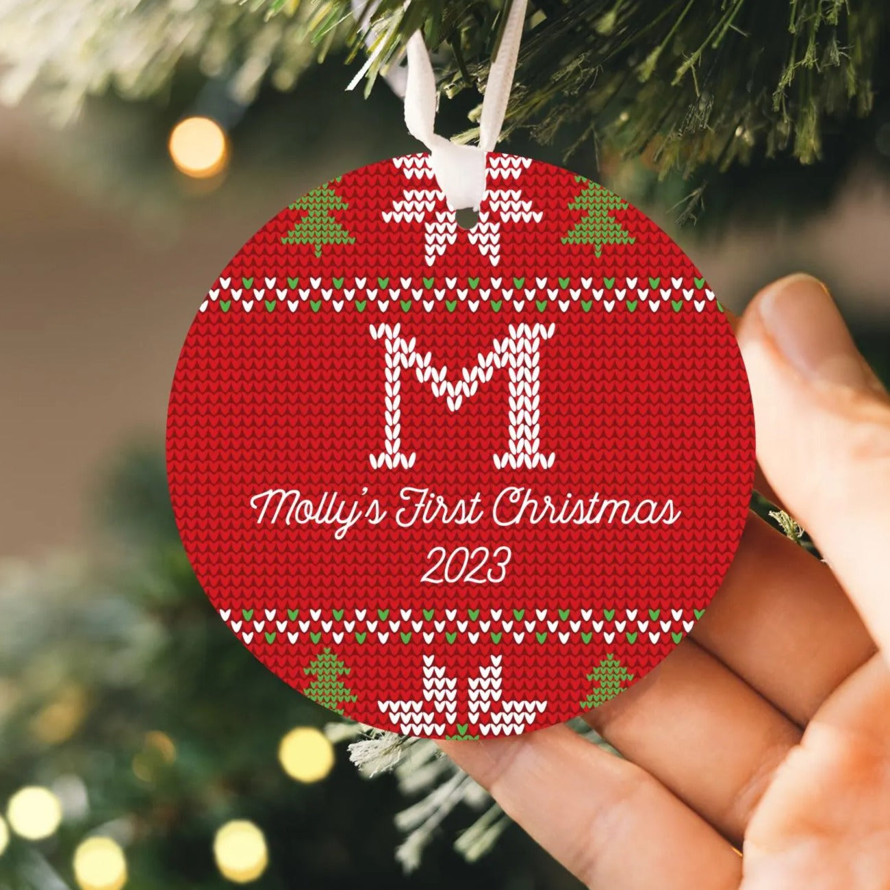 Custom Baby's First Christmas Ornament 2025 | Ceramic New Baby Ornament, New Mom Gift, Baby's First Holiday Gift, New Baby Keepsake