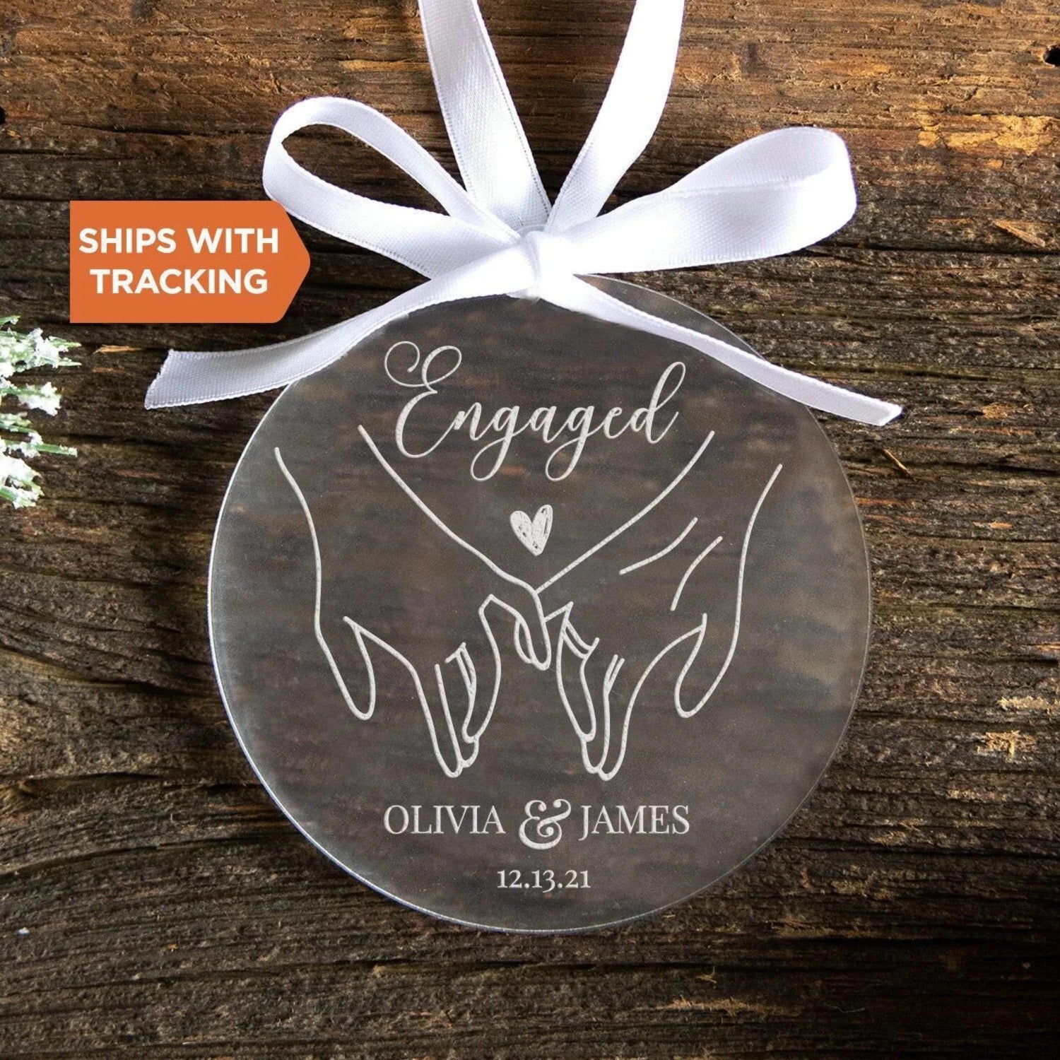 Personalized Engaged Ornament
