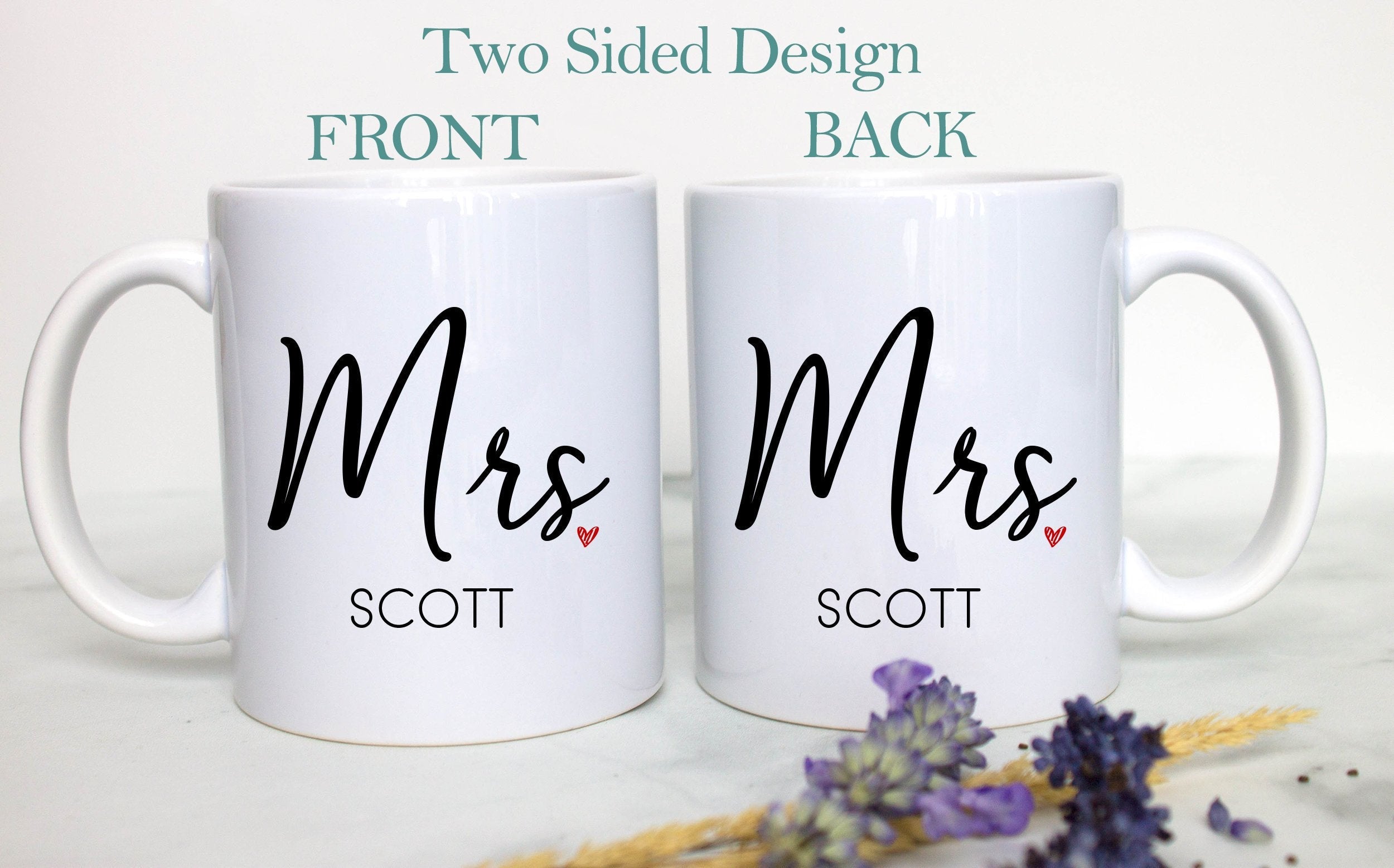 Married Mrs. Custom Date - White Ceramic Mug - Inkpot