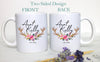 Floral Dark Rustic Personalized Aunt Name - White Ceramic Mug