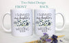 I Survived My Daughter's Wedding Blue Floral Custom Date - White Ceramic Mug