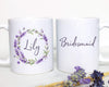 Lavender Purple Floral Custom Name - White Ceramic Mug - Inkpot