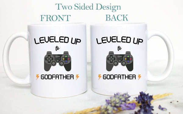 Leveled Up to Godfather Playstation - White Ceramic Mug - Inkpot