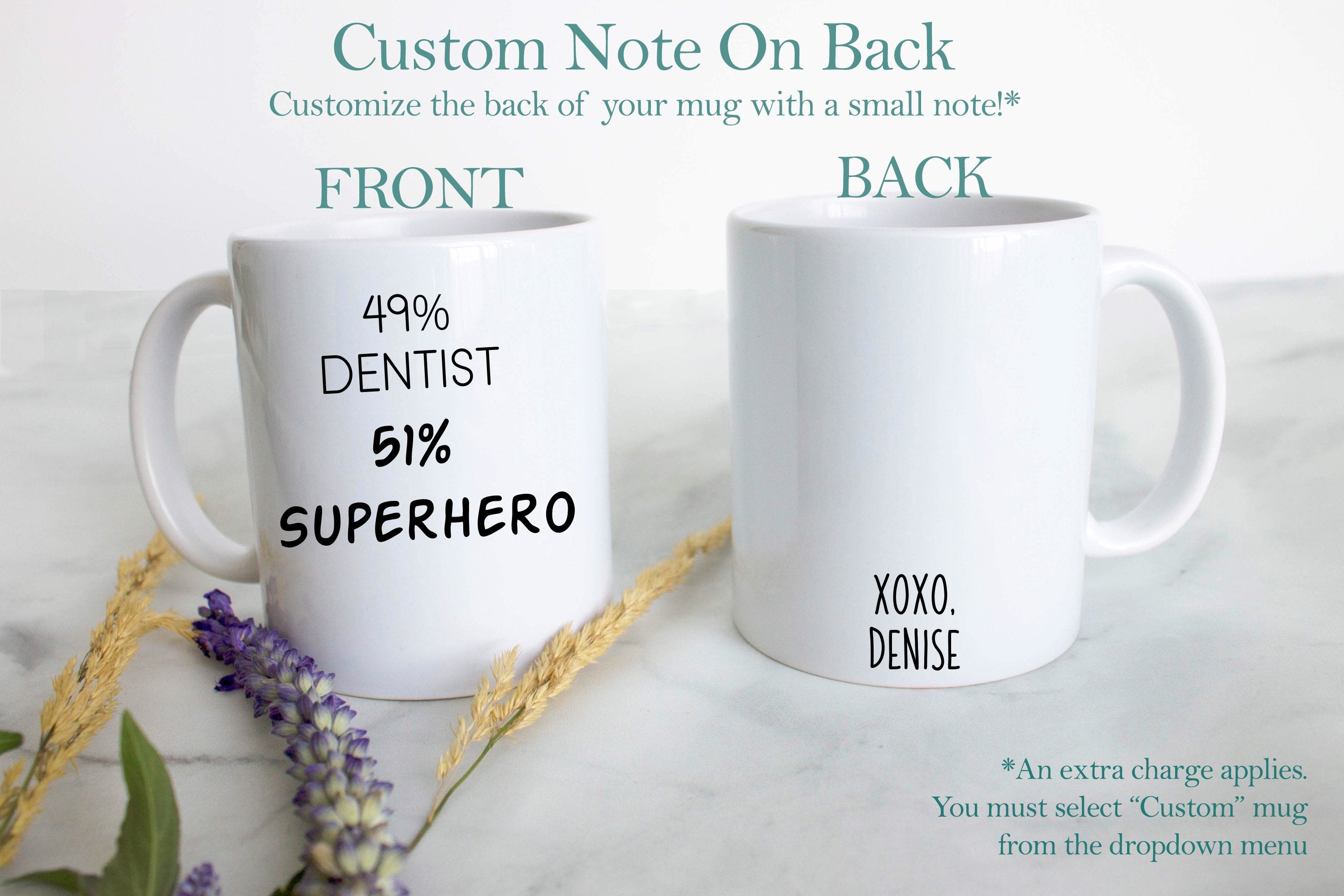 49% Dentist 51% Superhero - White Ceramic Mug - Inkpot