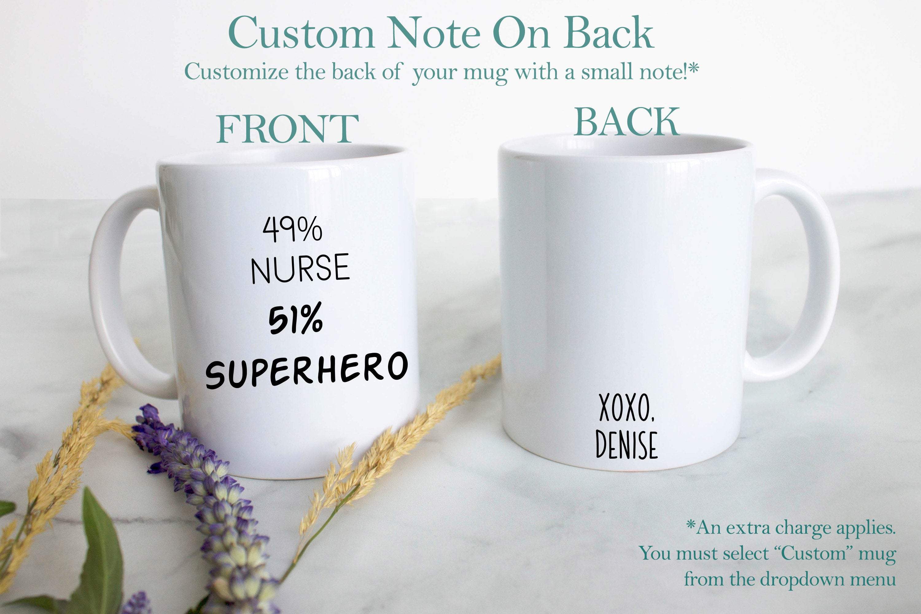 49% Nurse 51% Superhero - White Ceramic Mug - Inkpot