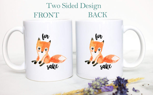 For Fox Sake - White Ceramic Fox Mug - Inkpot