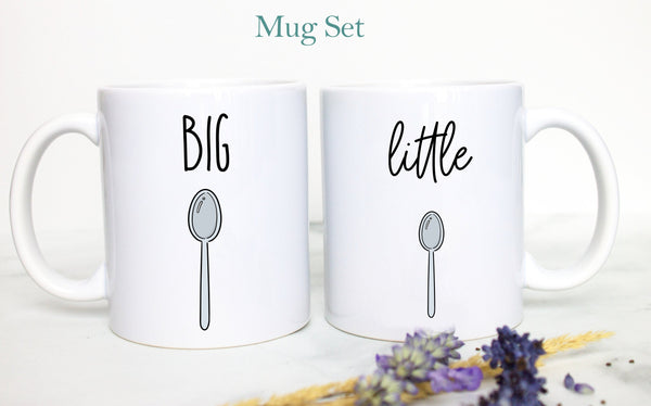 Big Soon and Little Spoon Individual or Mug Set  - White Ceramic Mug - Inkpot