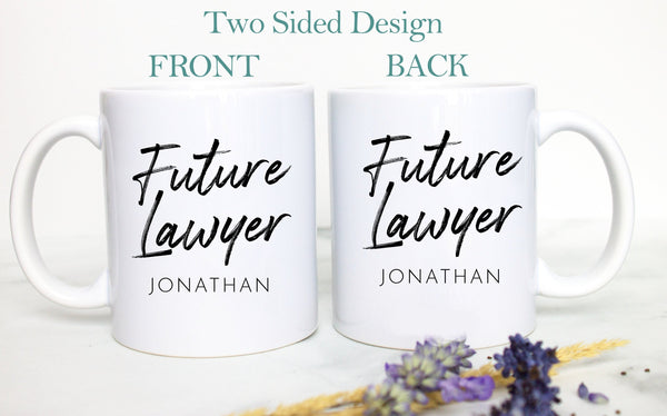 Future Lawyer With Custom Name - White Ceramic Mug - Inkpot