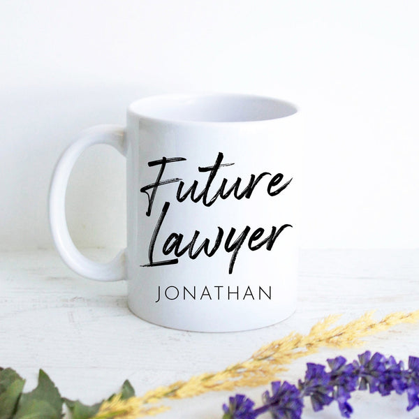 Future Lawyer With Custom Name - White Ceramic Mug - Inkpot