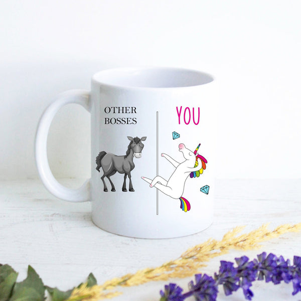 Other Bosses Vs. You Unicorn - White Ceramic Mug - Inkpot