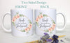 Boho Floral Wreath Will You Be My Bridesmaid? Custom Name - White Ceramic Mug