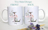 Woodland Floral with Custom Initial and Name - White Ceramic Mug - Inkpot