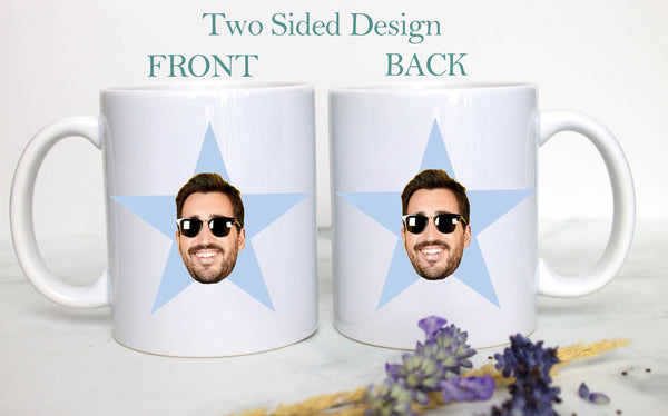 STAR Face Mug,Personalized Star Mug, Birthday Gift, Gift for Him, Gift For Her, Christmas Gift, Office, Coworker Gift, Stocking Stuffer