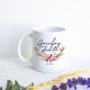 Floral Rustic Personalized Grandma Name Est  - White Ceramic Mug - Inkpot