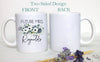 Future Mrs. Blue Floral Custom Name - White Ceramic Mug