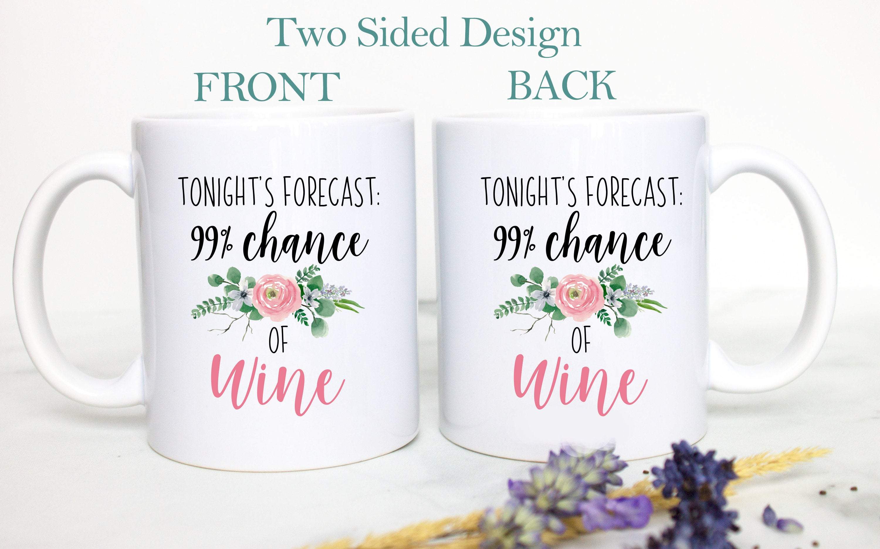 Tonight's Forecast 99% Chance of Wine - White Ceramic Mug