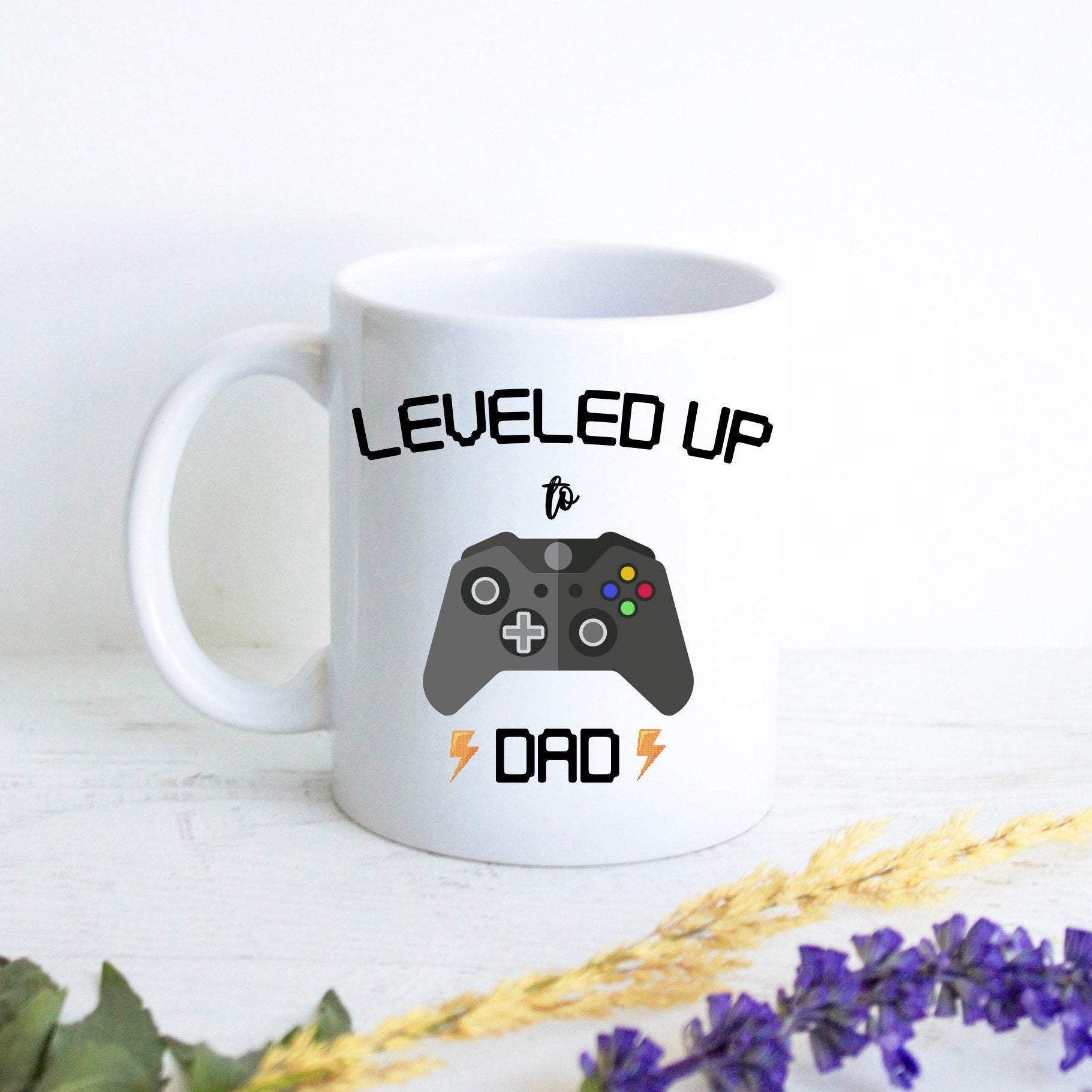 Leveled Up to Dad Nintendo - White Ceramic Mug