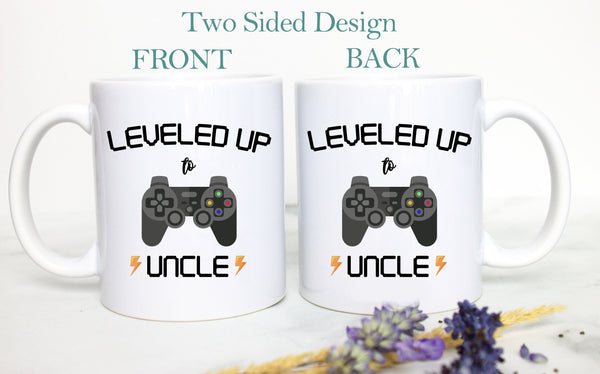 Leveled Up to Uncle Playstation - White Ceramic Mug - Inkpot