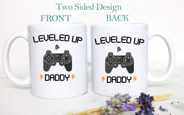 Leveled Up to Daddy PlayStation - White Ceramic Mug - Inkpot