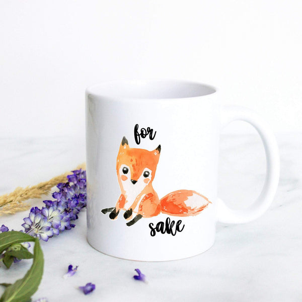 For Fox Sake - White Ceramic Fox Mug - Inkpot