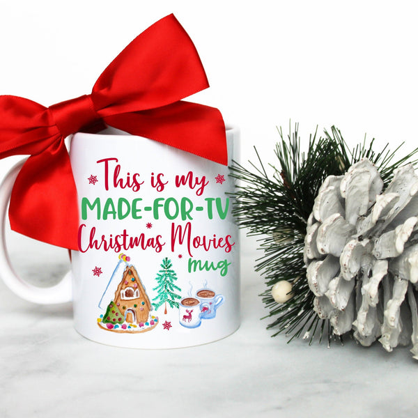 This is My Made-For-TV Christmas Movie Watching Mug Blue  - White Ceramic Mug