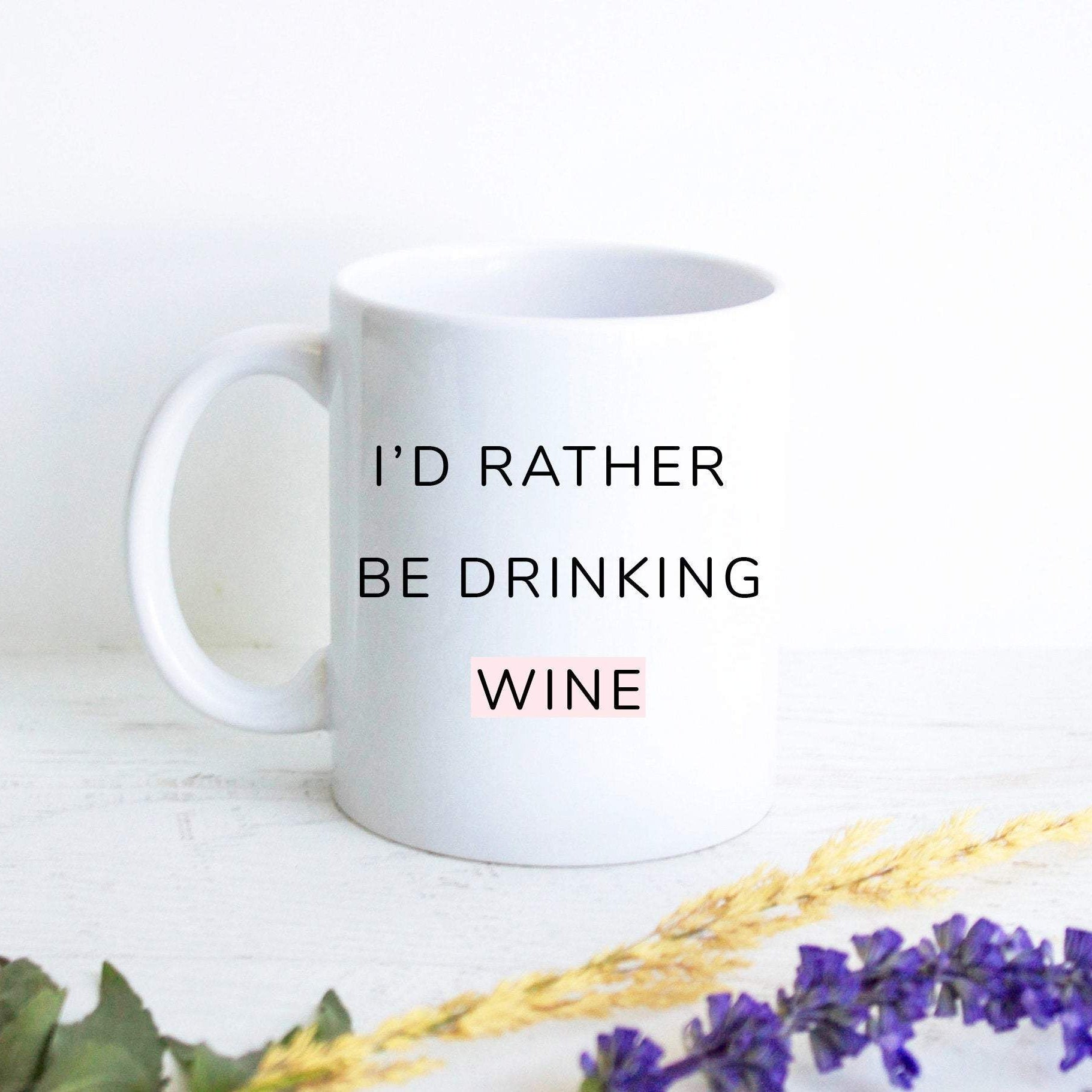 Wine Lover Gift - White Ceramic Mug - Inkpot