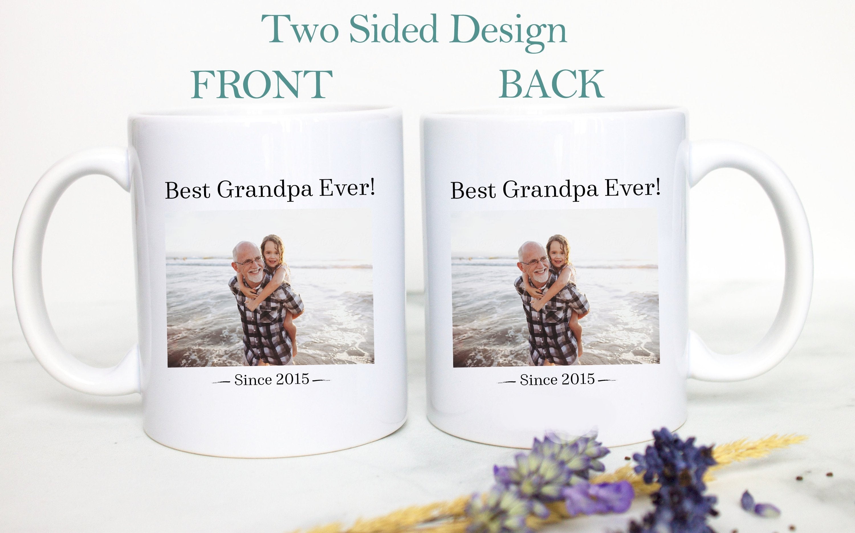 Best Grandpa Custom Photo - White Ceramic Mug - Inkpot