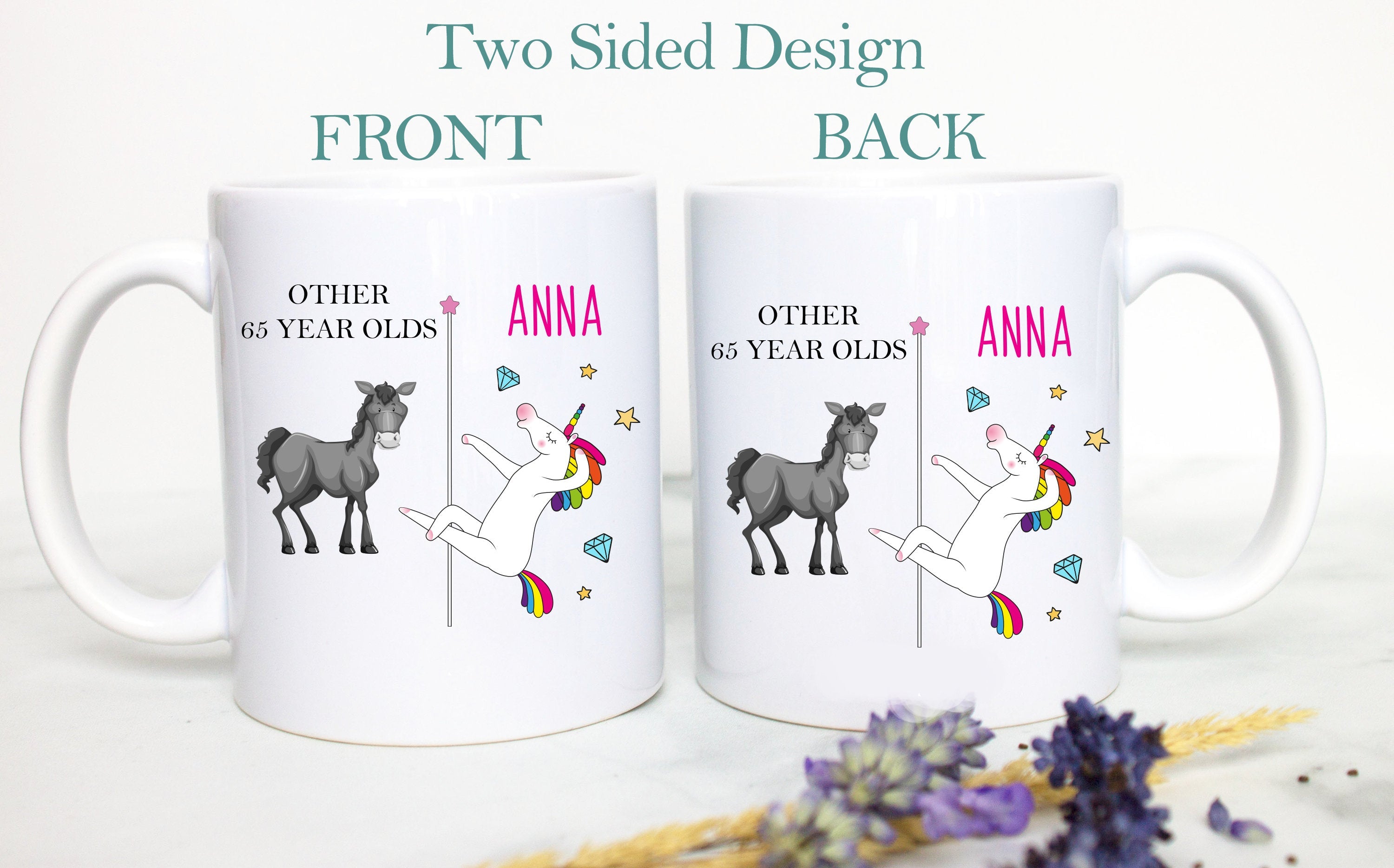 Other 65 Year Olds Vs. You Unicorn - White Ceramic Mug - Inkpot