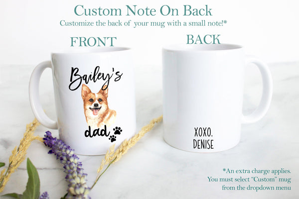 Personalized Corgi Mom and Dad Individual or Mug Set - White Ceramic Custom Mug