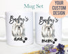 Personalized Shih Tzu Mom and Dad Individual or Mug Set - White Ceramic Custom Mug