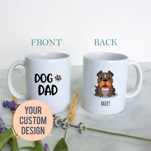 Personalized Dog Dad Mug - White Ceramic Custom Mug - Inkpot