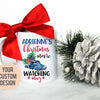 This is My Custom Name Christmas Movie Watching Mug Blue  - White Ceramic Mug