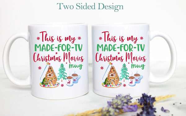 This is My Made-For-TV Christmas Movie Watching Mug Blue  - White Ceramic Mug