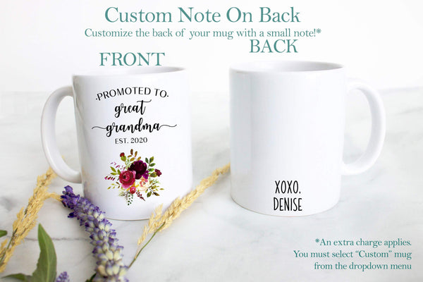 Promoted to Great Grandpa and Grandma Individual or Mug Set - White Ceramic Mug