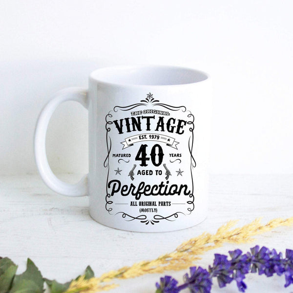 Aged to Perfection 40th Birthday - White Ceramic Mug