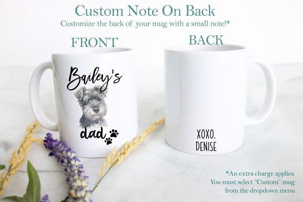 Personalized Schnauzer Mom and Dad Individual or Mug Set - White Ceramic Custom Mug