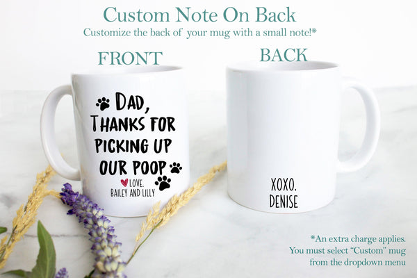 Dear Mom and Dad Thanks For Picking Up Our Poop Custom Name Individual or Mug Set - White Ceramic Mug - Inkpot