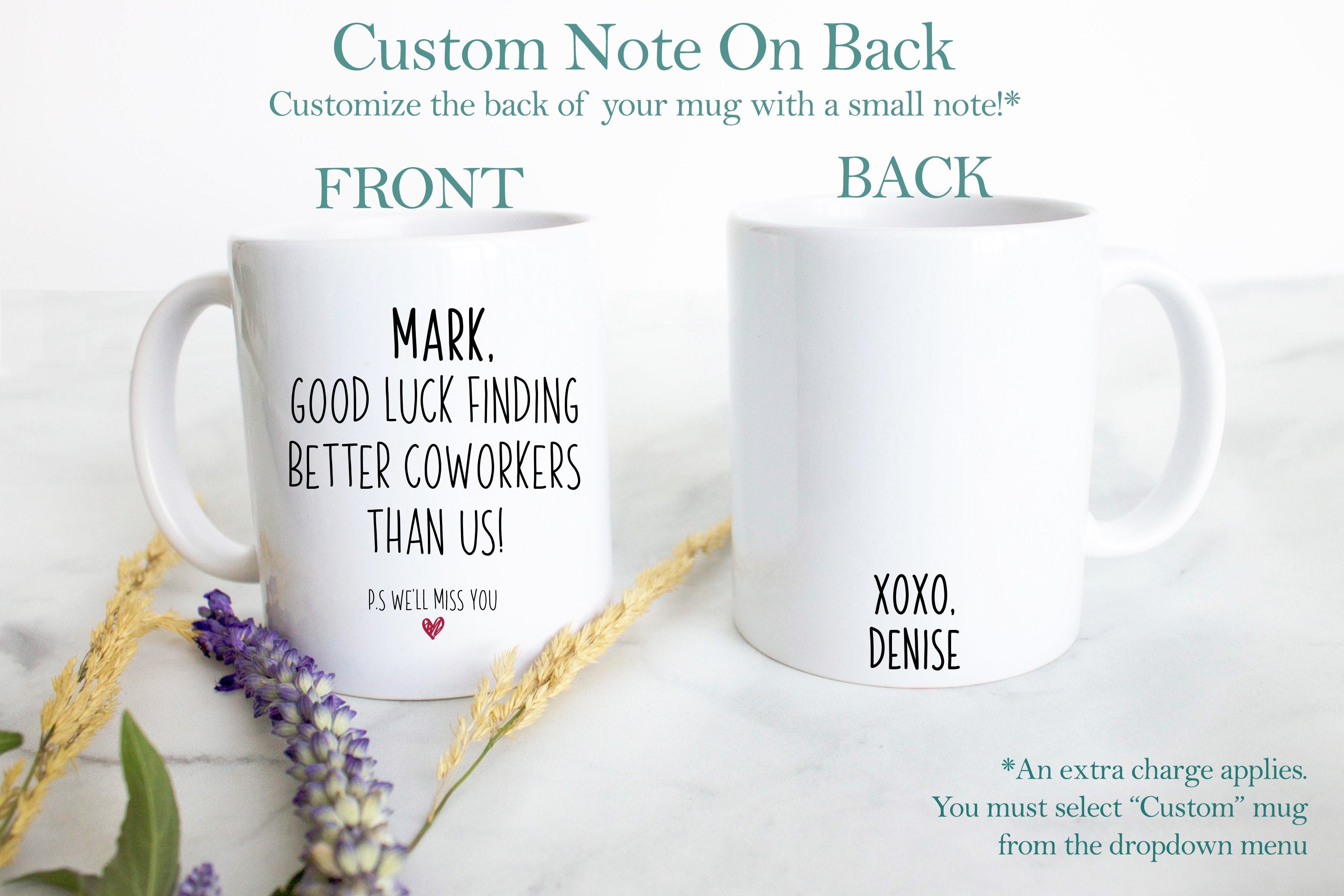 Goodluck and Goodbye Custom Coworker - White Ceramic Mug - Inkpot