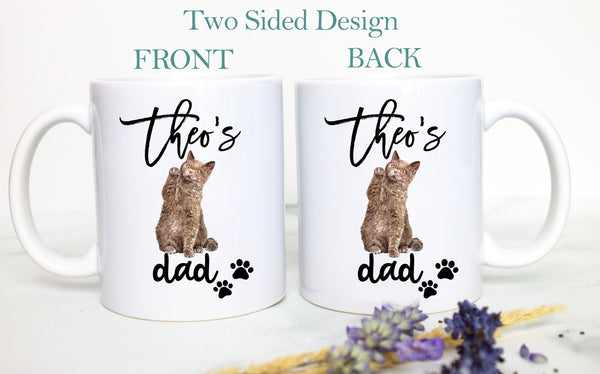 Personalized Brown Tabby Cat Mom and Dad Individual or Mug Set - White Ceramic Custom Mug