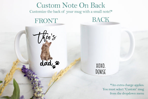 Personalized Brown Tabby Cat Mom and Dad Individual or Mug Set - White Ceramic Custom Mug