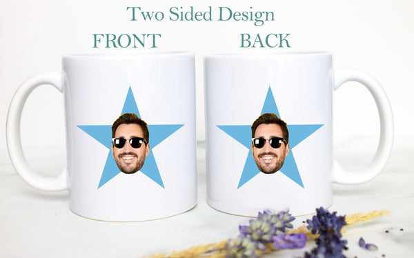 STAR Face Mug #2,Personalized Star Mug, Birthday Gift, Gift for Him, Gift For Her, Christmas Gift, Office, Coworker Gift, Stocking Stuffer