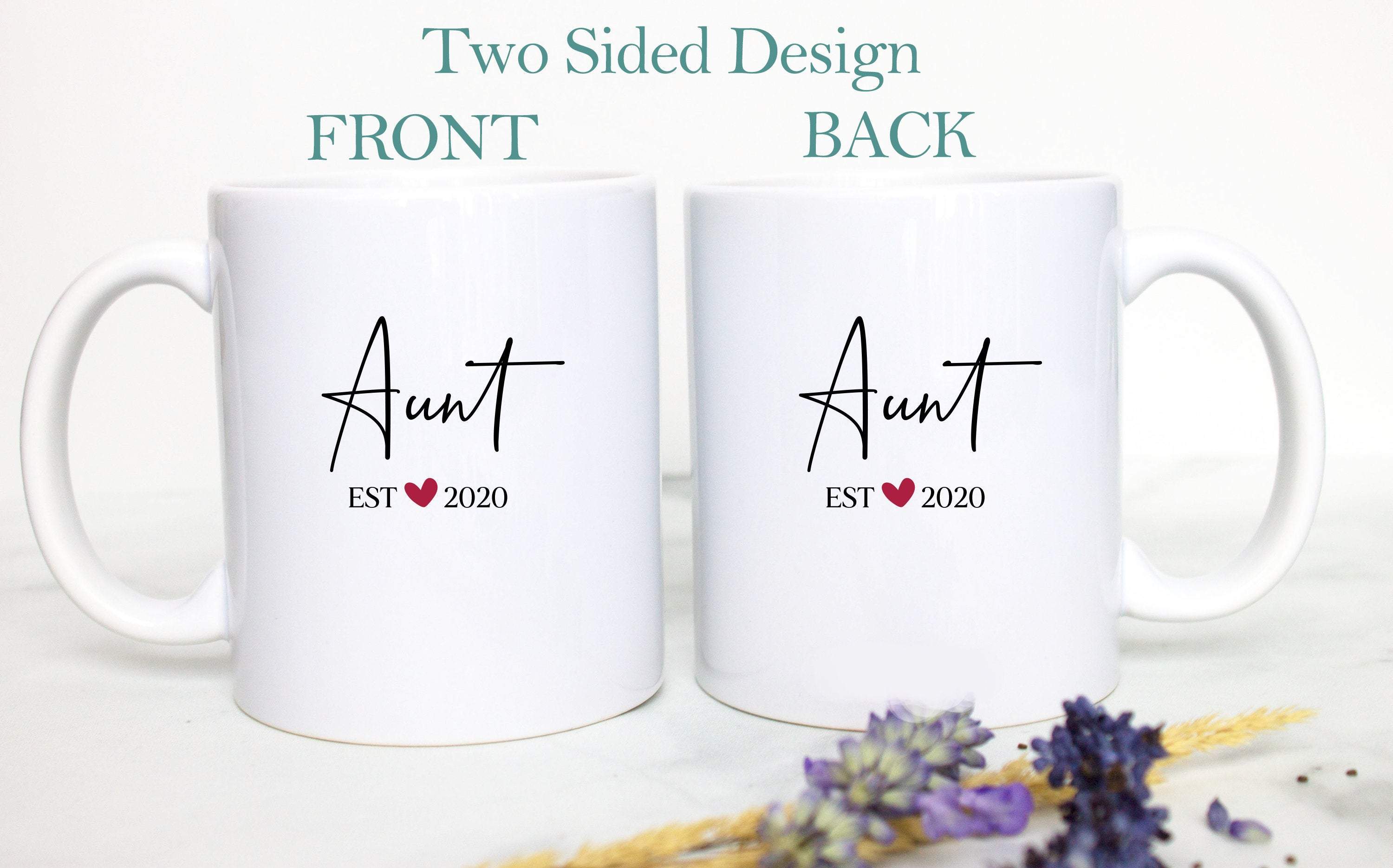 Personalized Aunt and Uncle Individual or Mug Set - White Ceramic Mug