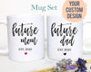 Future Mom and Dad Individual or Mug Set Custom Date - White Ceramic Mug - Inkpot