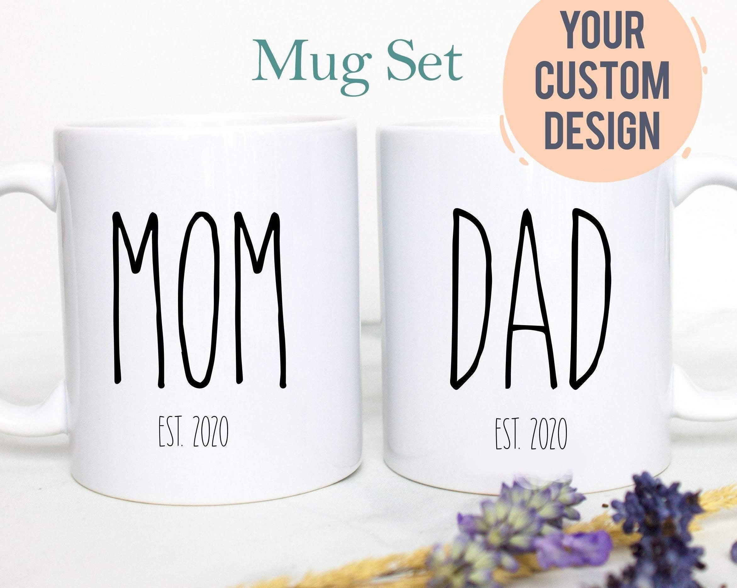 Mom and Dad Individual or Mug Set EST #7 - White Ceramic Mug