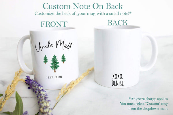 Personalized Aunt and Uncle Name Summer Individual or Mug Set - White Ceramic Mug - Inkpot