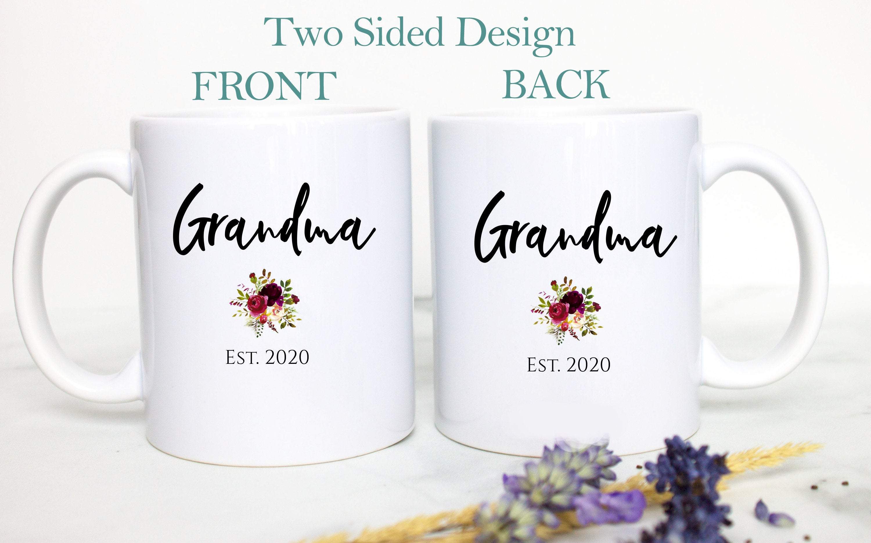 Grandpa and Grandma EST Individual or Mug Set #5 - White Ceramic Mug - Inkpot