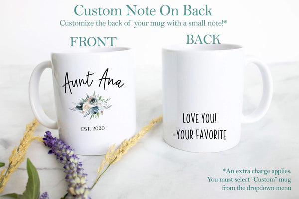 Personalized Name Aunt and Uncle Individual or Mug Set #2 - White Ceramic Mug